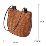 Knitted Straw Stripes Bag