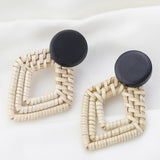 Geometric Bamboo Drop Earrings